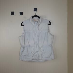 J. Crew Drawstring Safari Vest with Pockets in Tan Size M